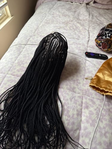 Customer photo review of Feeding Braid Wig (Medium Brown Full Lace) Color 1B, Waist Length - Sharon