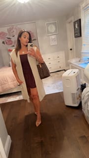 Customer photo review of Sunset Siren Romper Dress - Brown