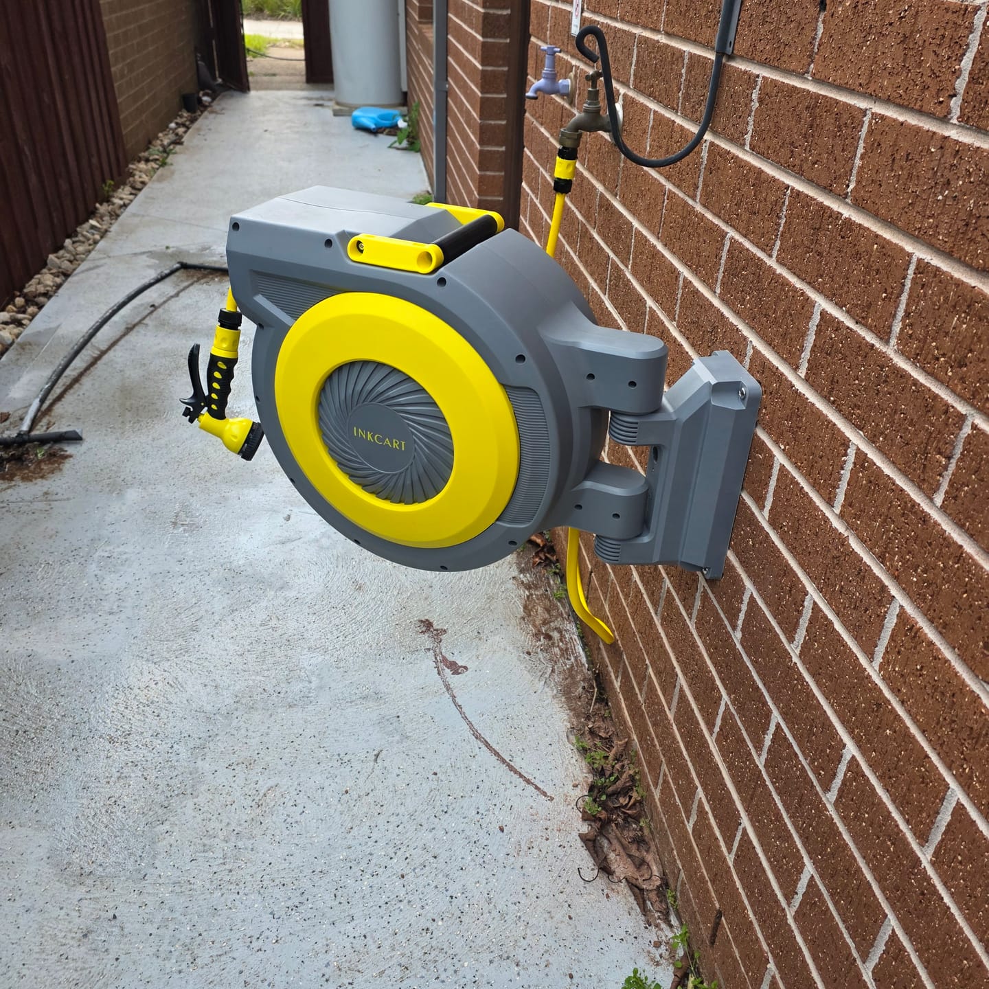 Customer photo review of 30m Retractable Garden Hose Reel.. Fully Installed