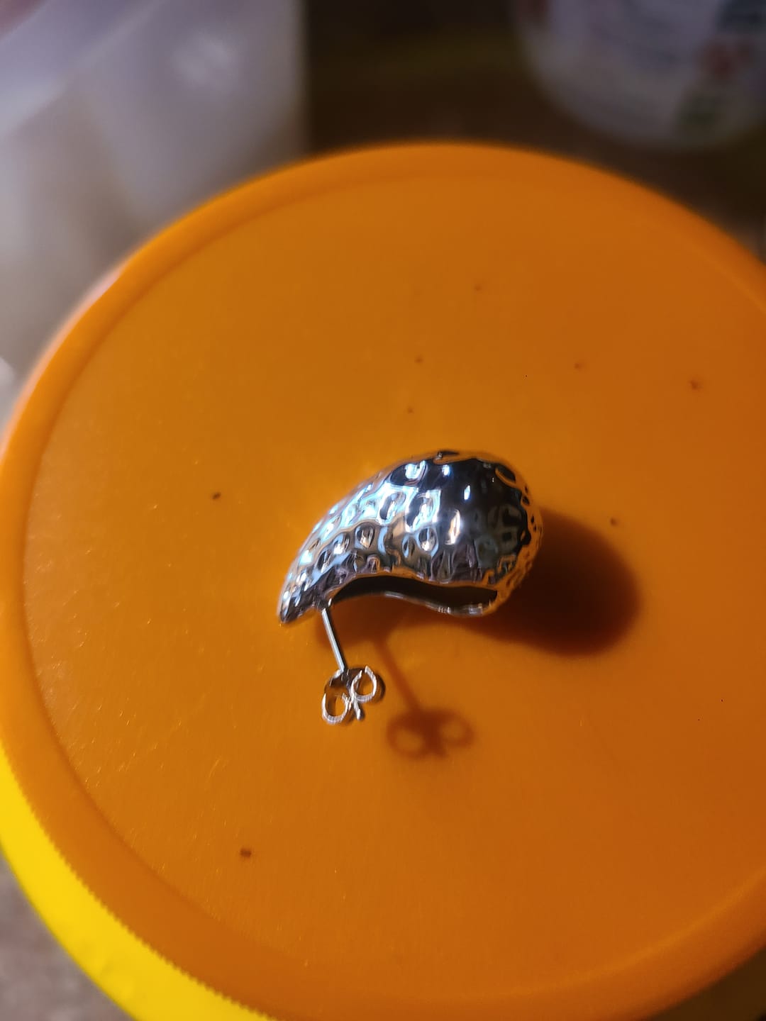 Customer photo review of Candice 18k White Gold Plated Teardrop Stud Earrings