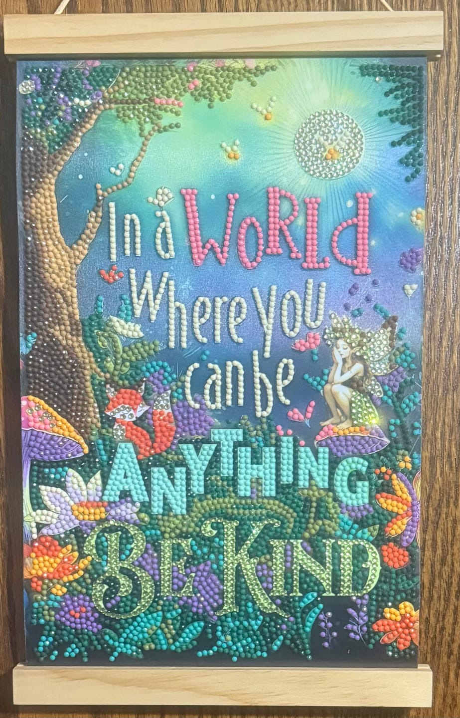 Customer photo review of Be Kind Mini Crystal Art Scroll Kit 20x30