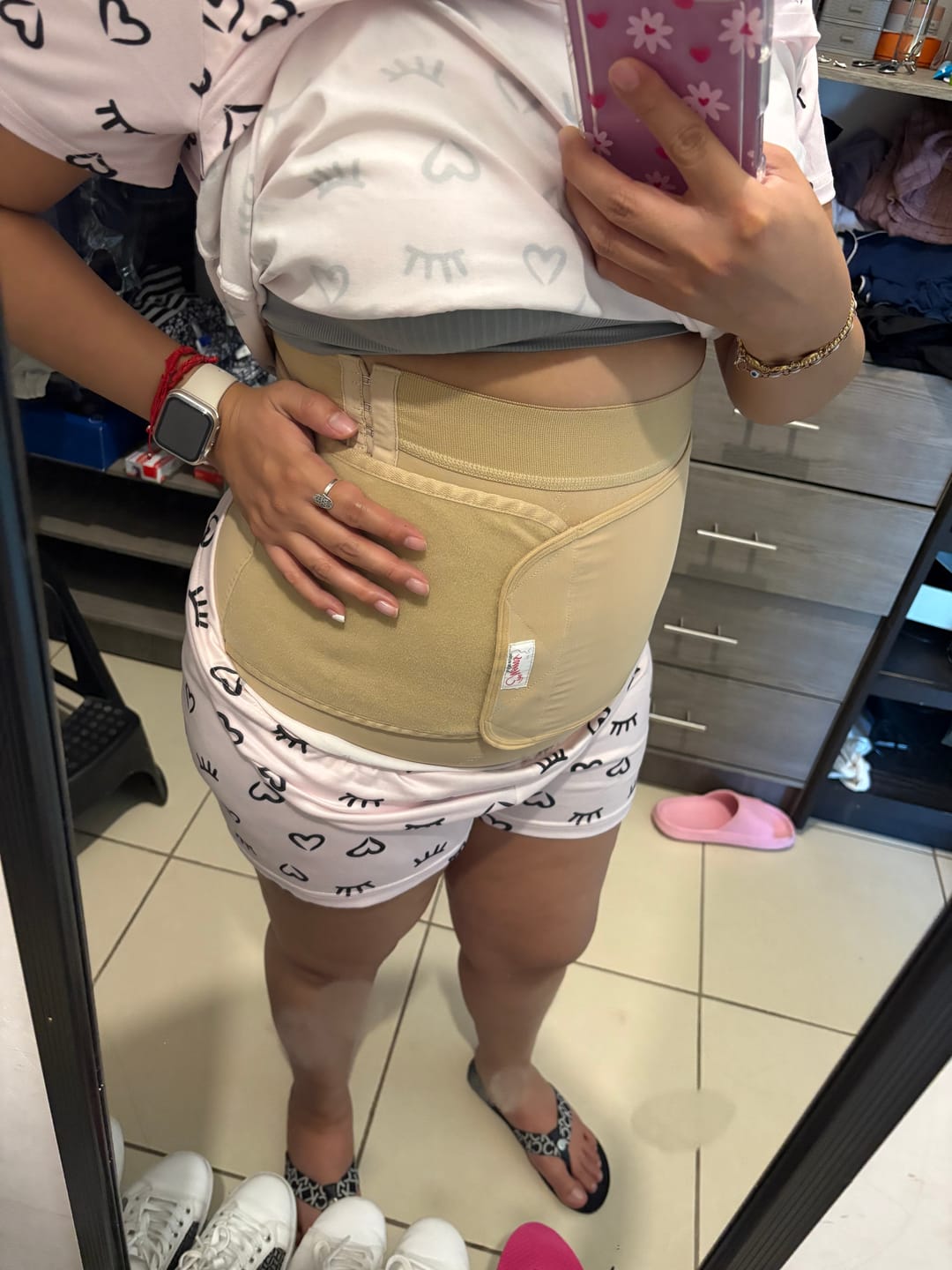 Customer photo review of Faja post-parto con broches •Nude