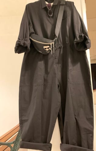 Customer photo review of Retro Loose Black Casual Jumpsuit