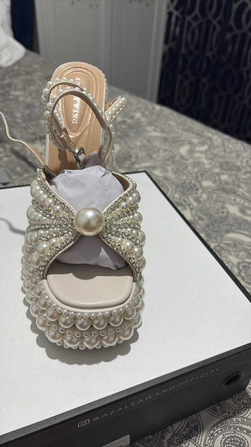 Customer photo review of ASTRELLA-WHITE PLATFORM HEELED SANDAL