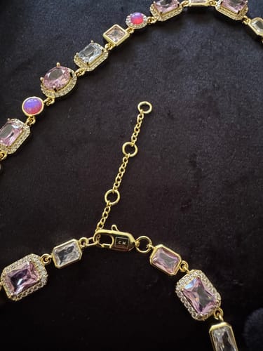 Customer photo review of Amour Pink Solstice Gemstone Necklace