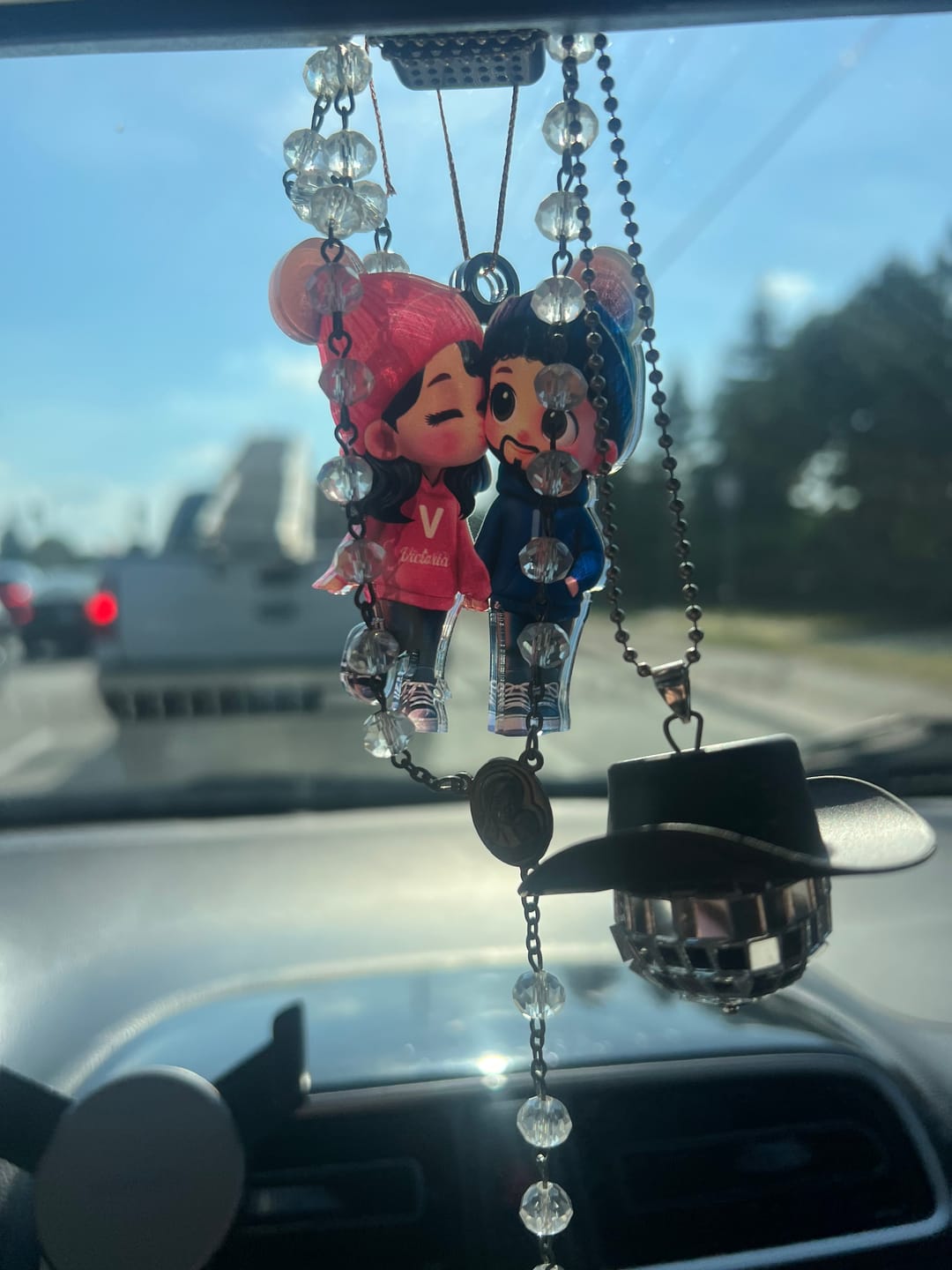 Customer photo review of Cute Cartoon Couple Walking Personalized Ornament