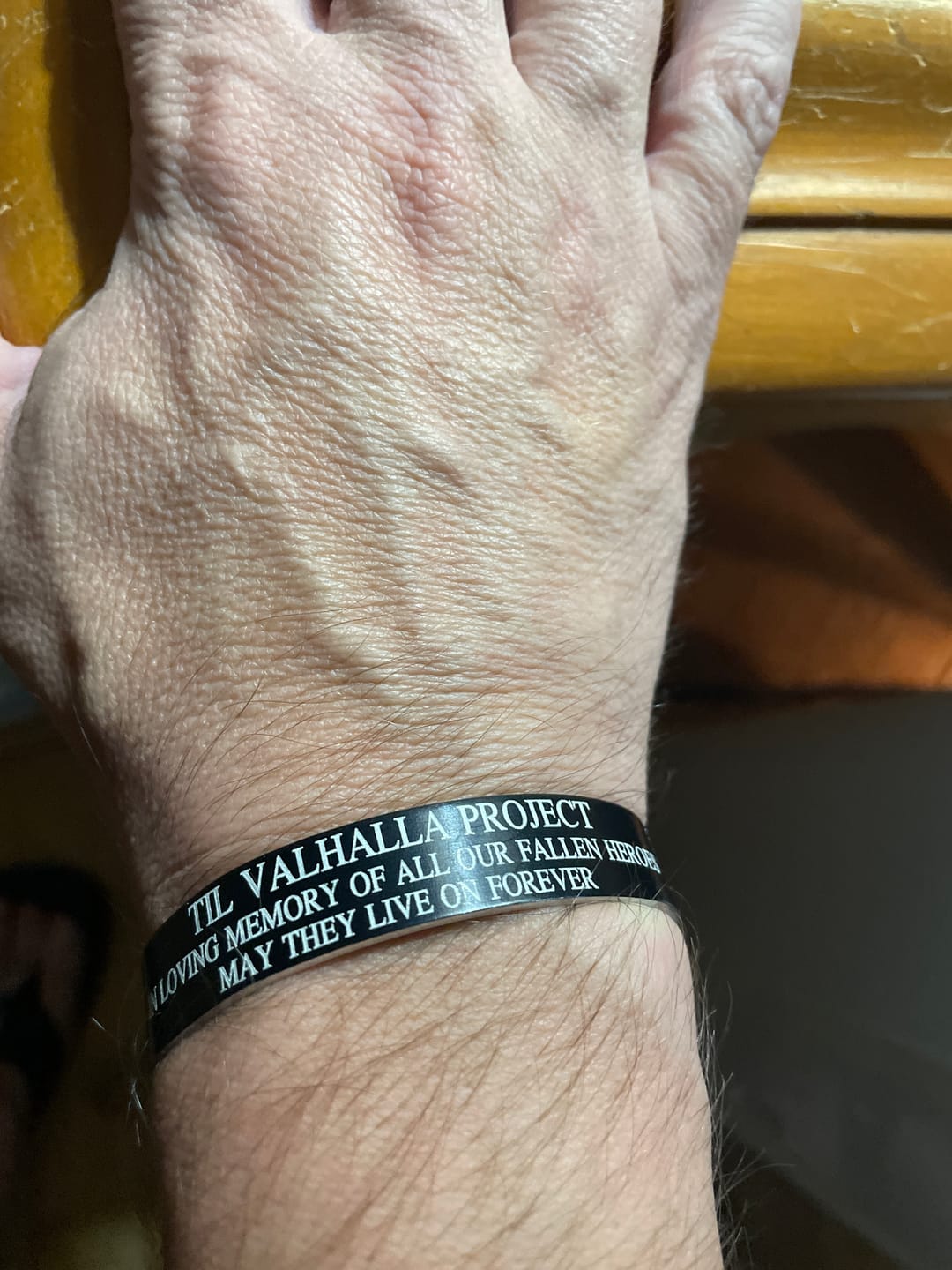 Customer photo review of Honor Our Fallen Heroes Memorial Bracelet