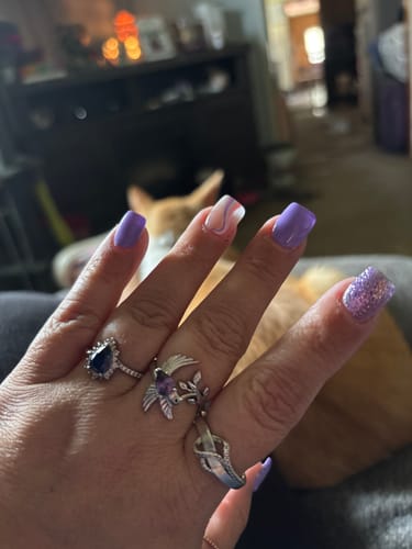 Customer photo review of Personalized Memorial Hummingbird Leaf Ring - Those we love don't go away they fly beside us every day