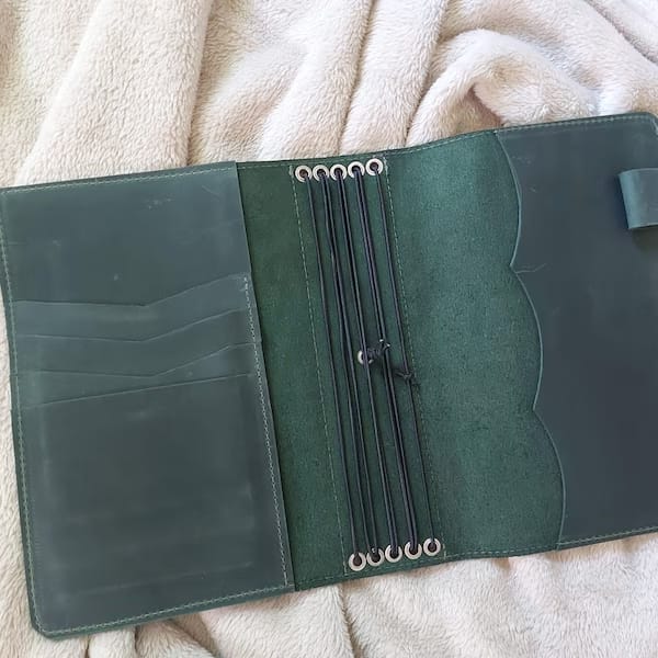 Customer photo review of Leather Journal Cover Refillable With Elastic Band