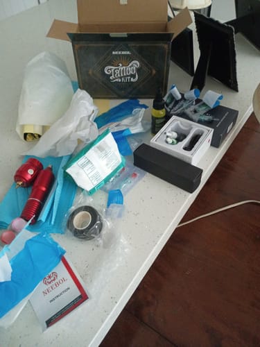 Customer photo review of Tattoo Kit - Neebol Wireless Tattoo Gun Starter Kit VEX & PDY