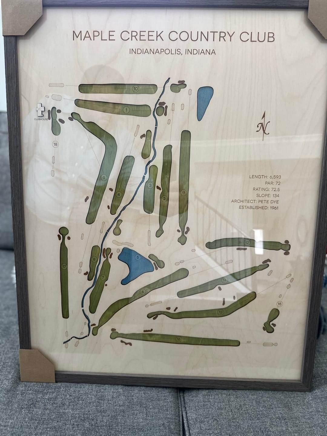 Customer photo review of Custom 3D Wood Golf Course Map