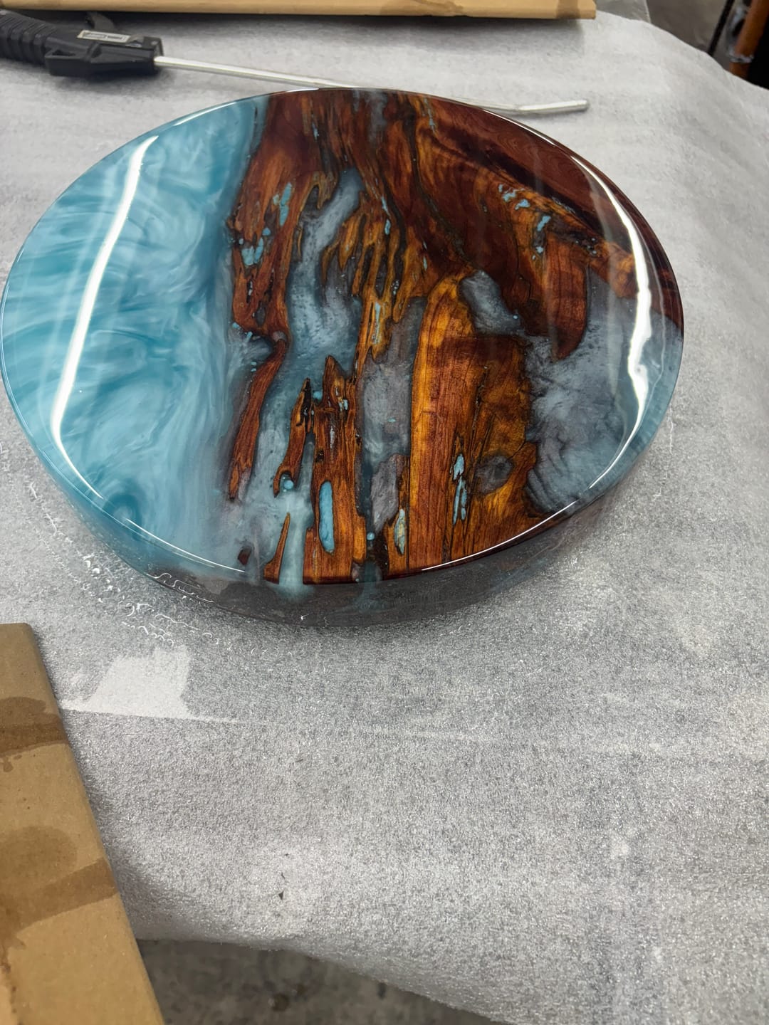 Customer photo review of 12" Round x 2" Deep Silicone Mold For Epoxy Resin