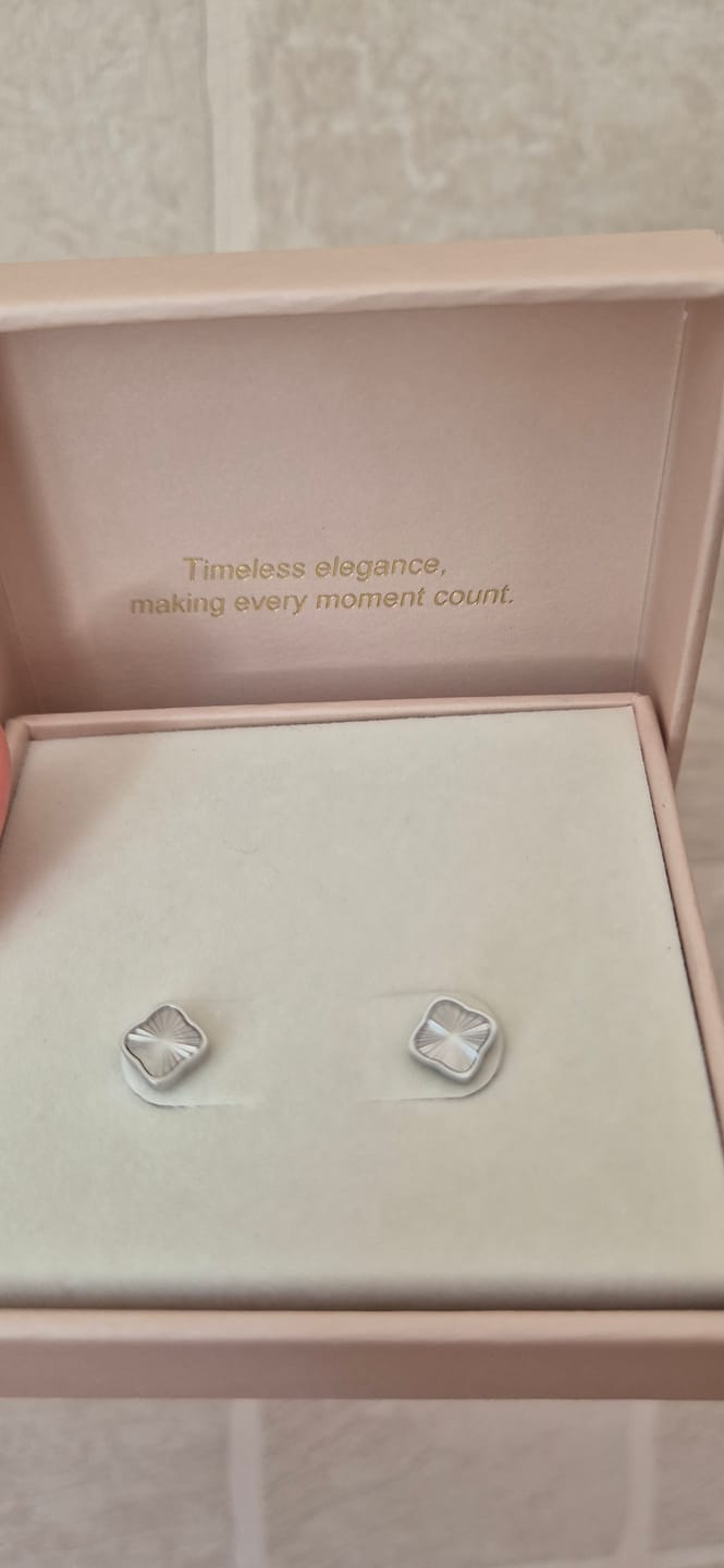 Customer photo review of Flora Silver Earrings