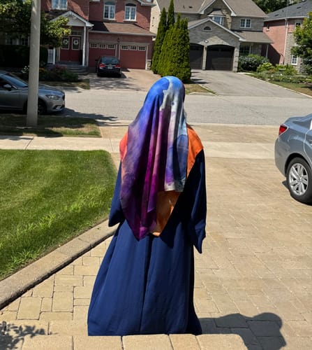 Customer photo review of Printed Modal Hijab - Crimson Cloud