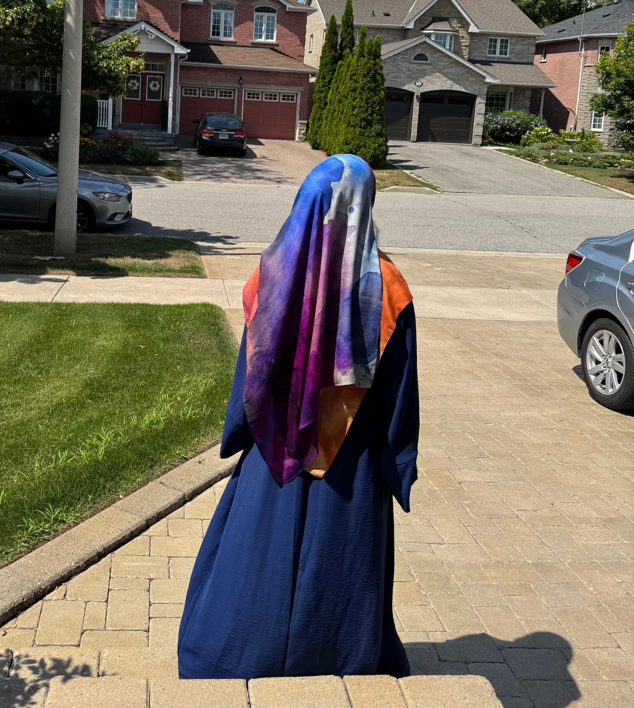 Customer photo review of Printed Modal Hijab - Crimson Cloud