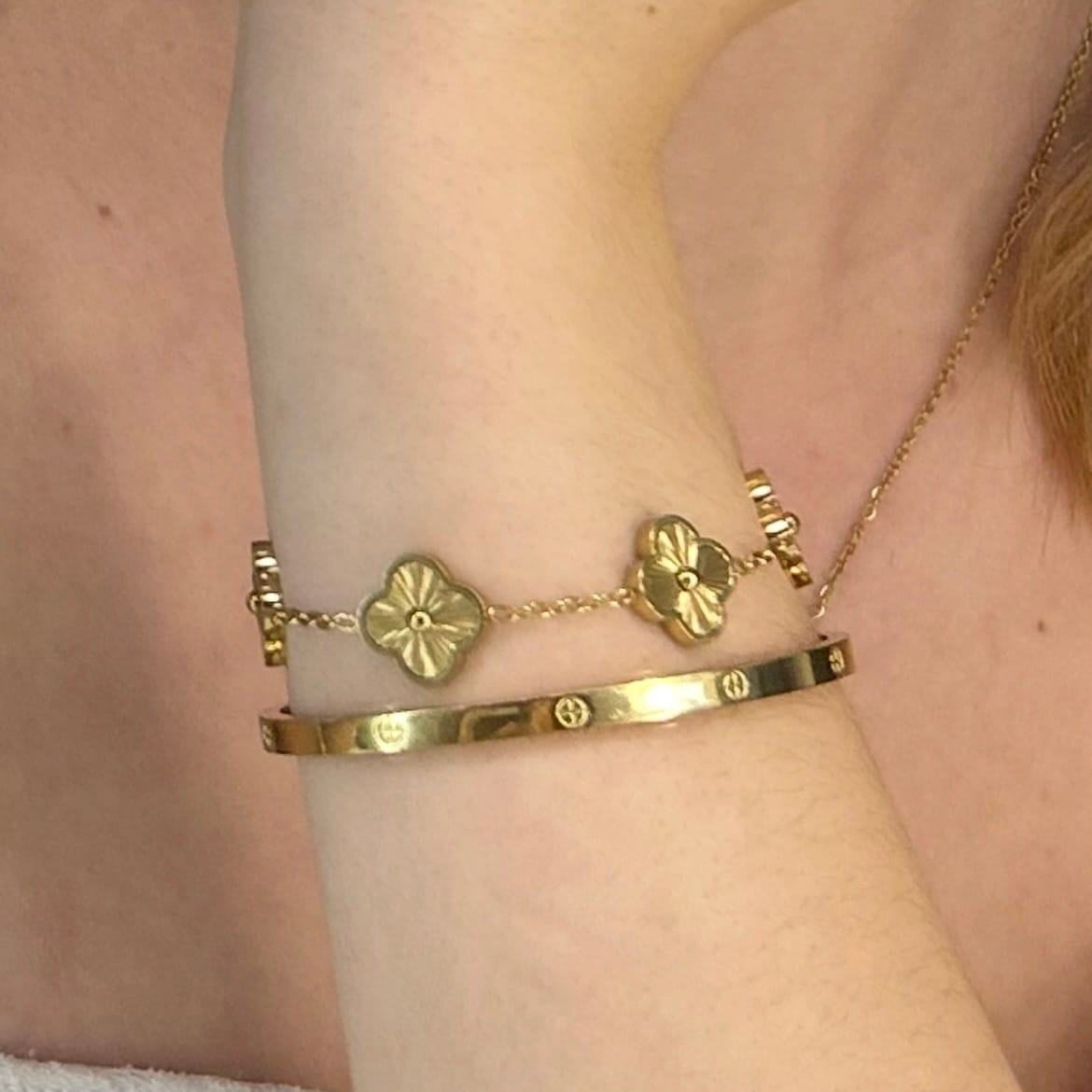 Customer photo review of Golden Lucky Leaf Abbaddon Armband 14K Vergoldet