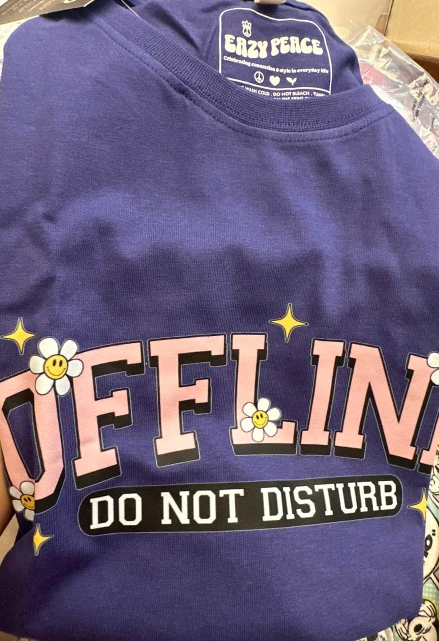 Customer photo review of Offline Do Not Disturb T-Shirt – Cute Daisy Graphic Tee for Girls | Aesthetic Soft Girl Style