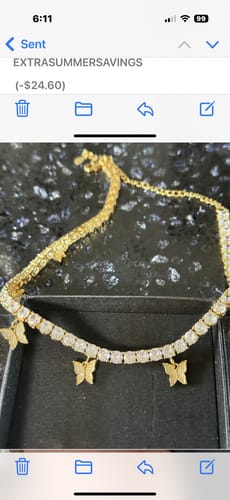 Customer photo review of Women's Butterfly Tennis Chain