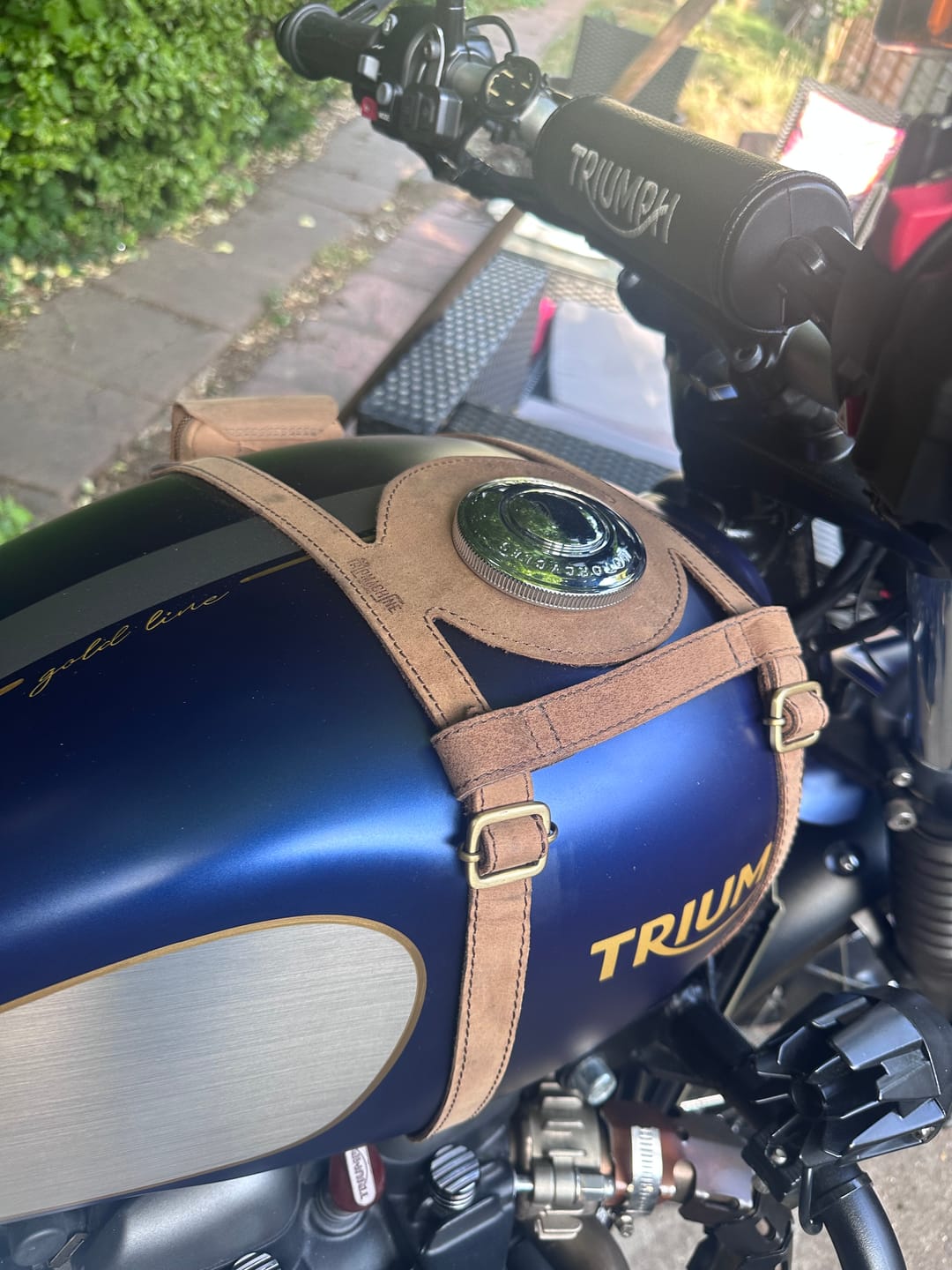Customer photo review of tank strap right side fuel inlet