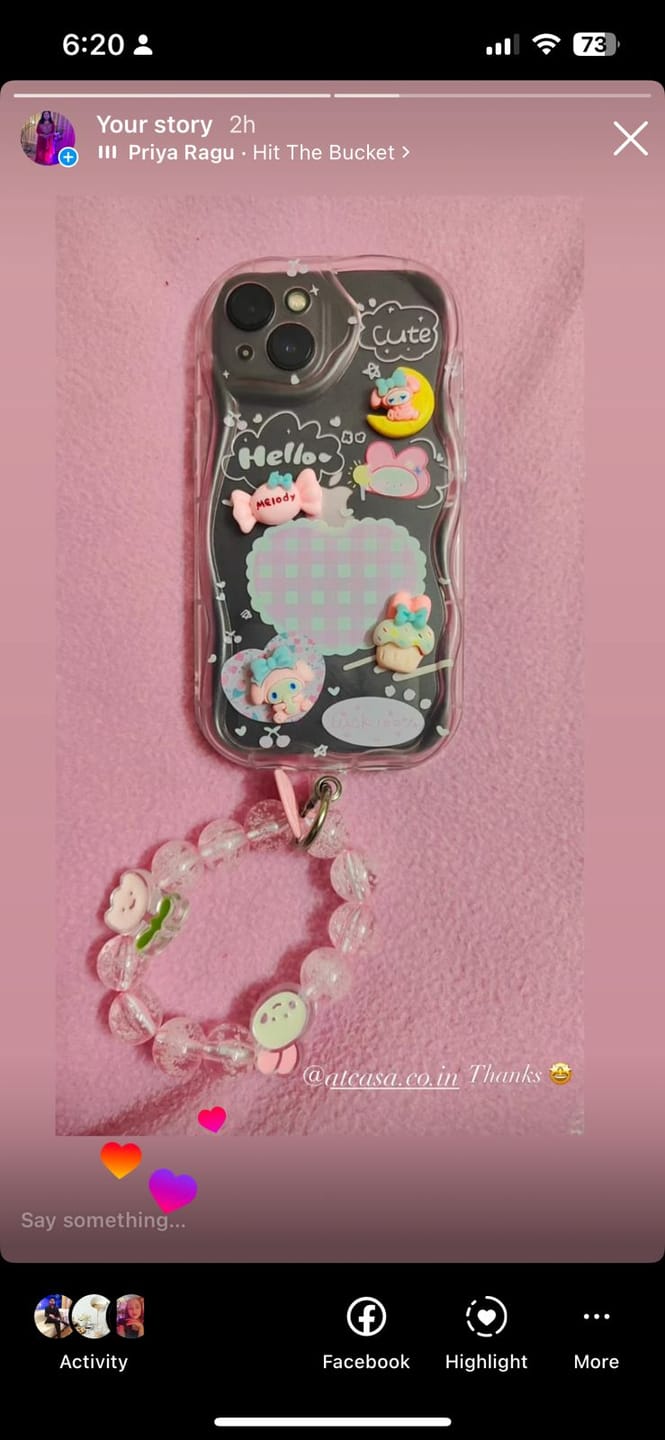 Customer photo review of 3D Cute Pink Case Wave Cartoon Melody Lanyard iPhone Soft Case