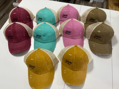 Customer photo review of Wholesale Washed Cross Ponytail Cotton Baseball Caps
