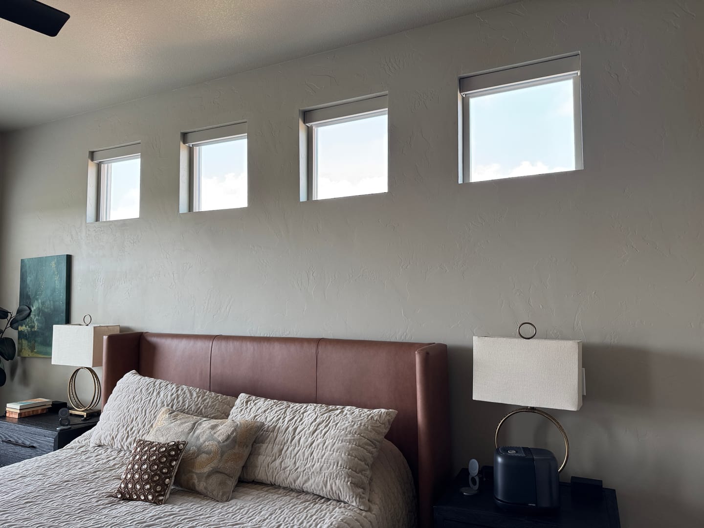 Customer photo review of Bringnox Motorized Roller Shades 100% Blackout Safari