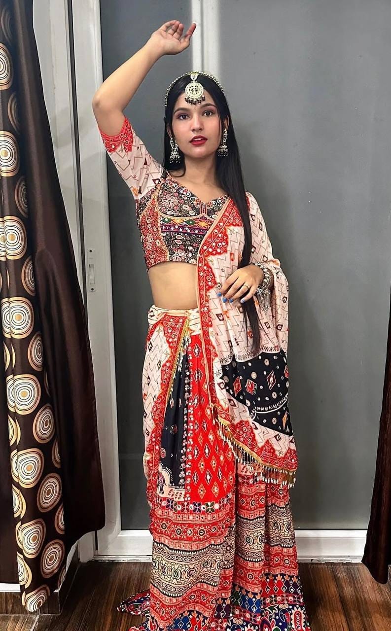 Customer photo review of Multi Color Magic cotton With Digital Print Lehenga Choli