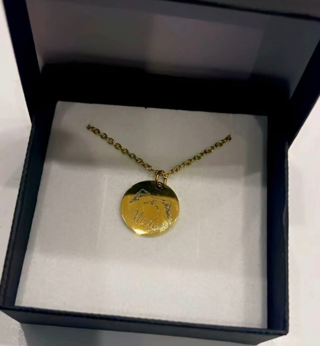 Customer photo review of Necklace: Pet Silhouette