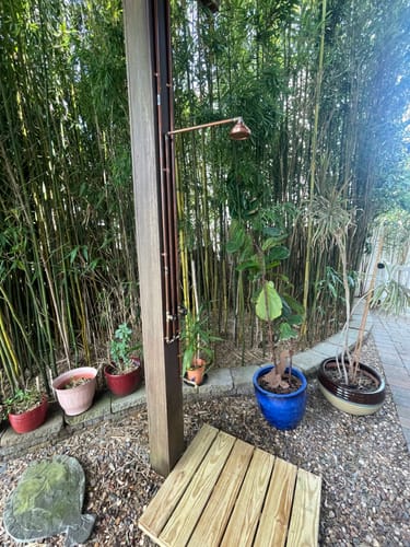 Customer photo review of Handcrafted Solid Copper Head Shower For Outdoor Works