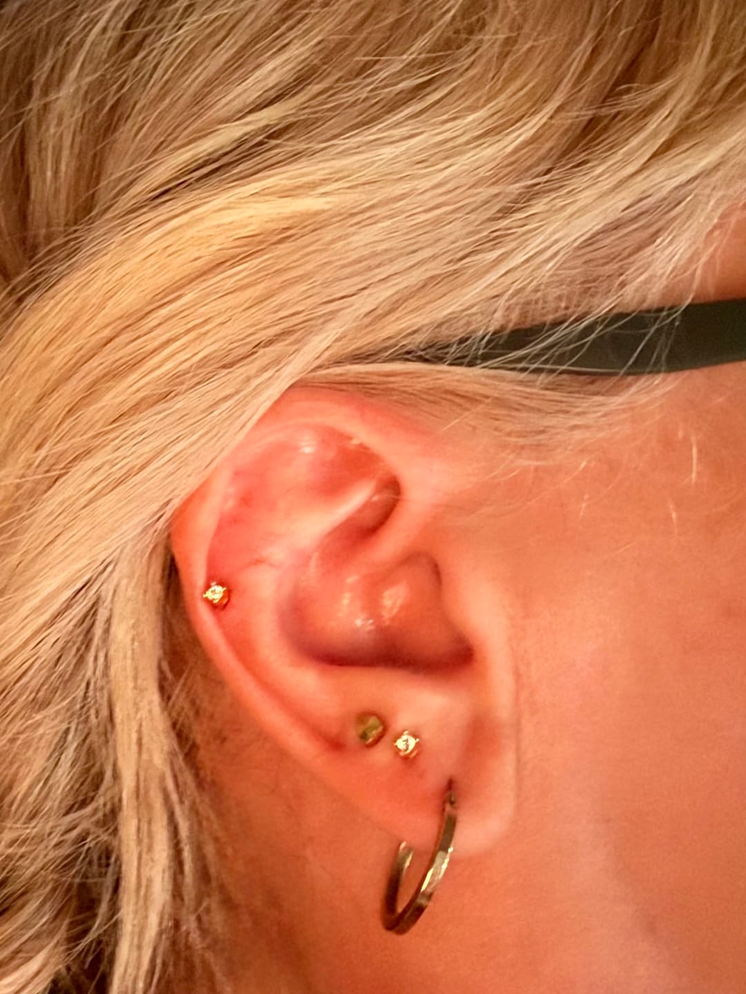 Customer photo review of Moissanite Solitaire Small Sleep Earrings