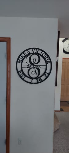 Customer photo review of Elaborate Name - Steel Sign