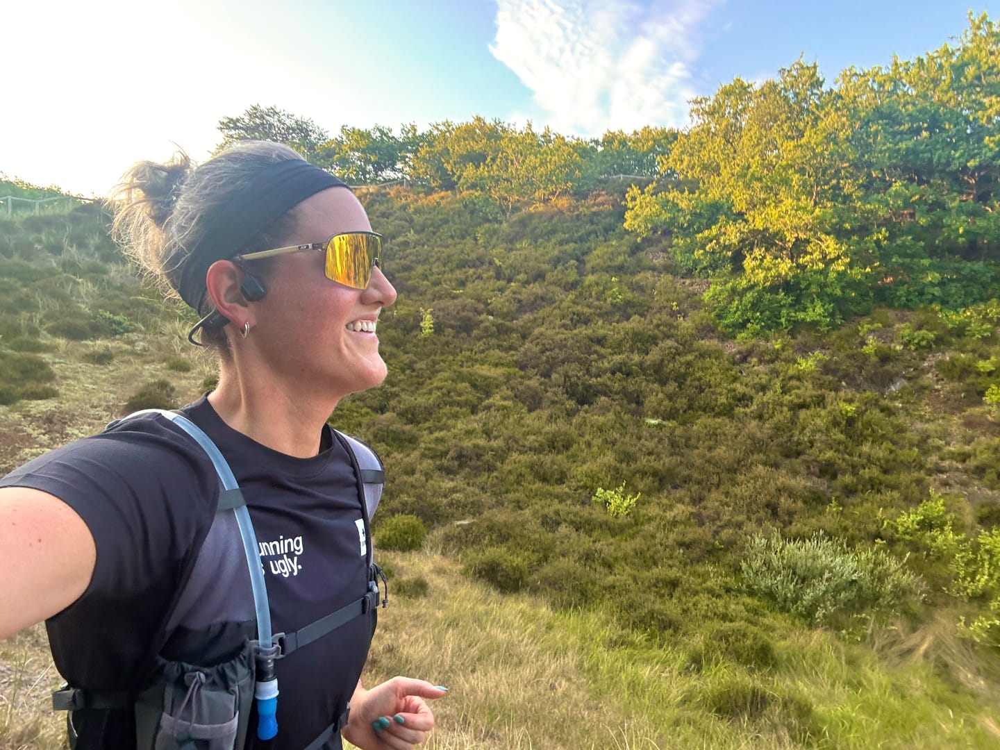 Customer photo review of saysky womens pace shorts 3", blue.