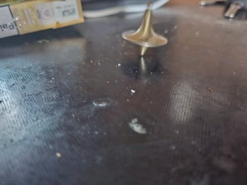 Customer photo review of Metal Gyro Spinning Top Totem Print — Silver | KIMLUD