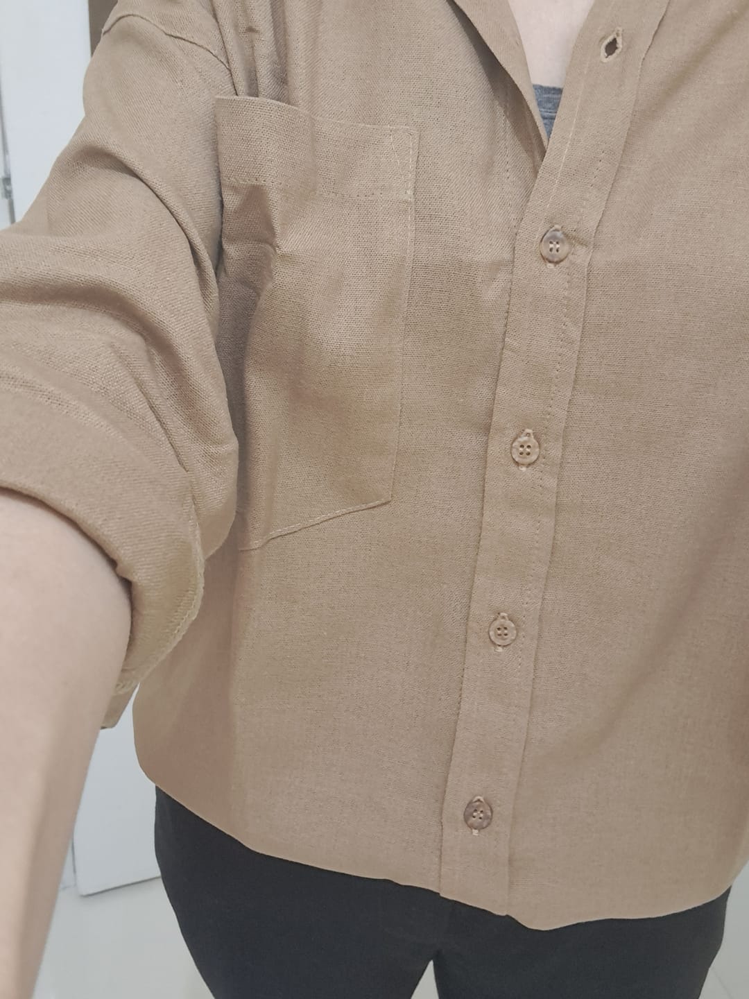 Customer photo review of Camisa Cupuaçu Marrom Claro