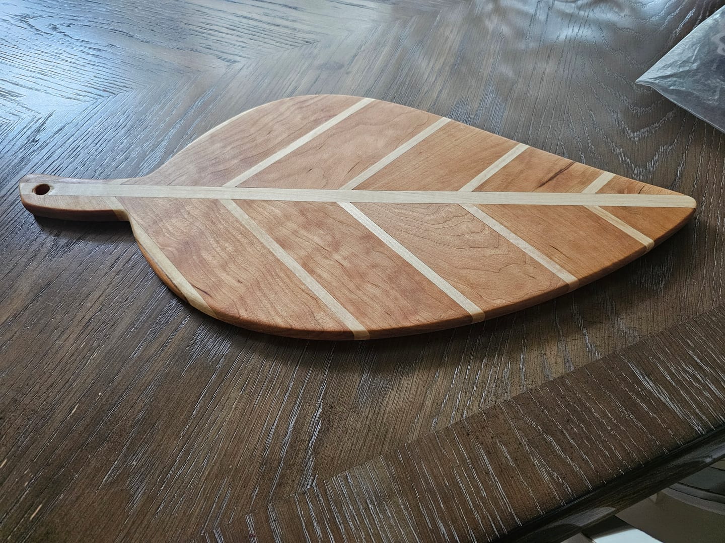 Customer photo review of 23.5x11" Leaf Serving Board Acrylic Router Template