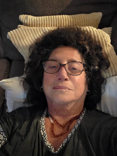 Customer photo review of Raw Cognac Baltic Amber + Turquoise Jasper || Necklace