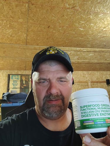 Customer photo review of Optimal Human - Superfood Greens (Refill)