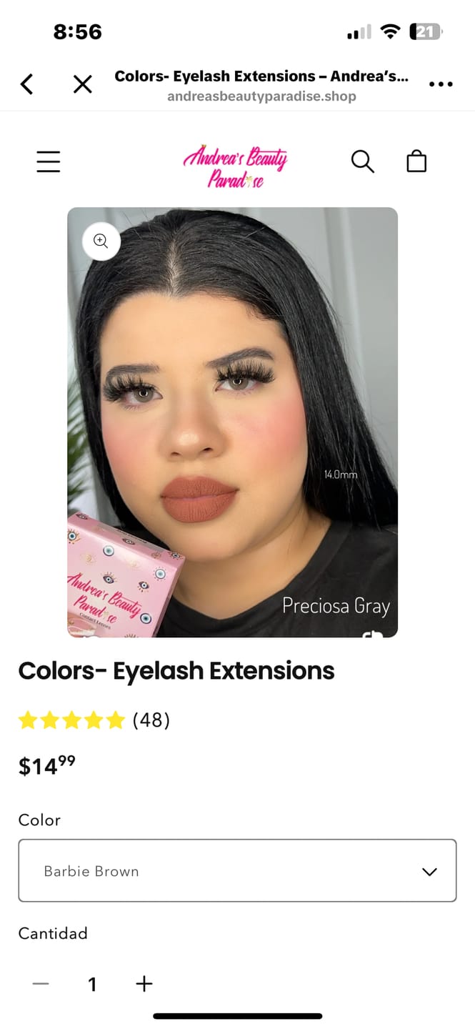 Customer photo review of Colors- Eyelash Extensions