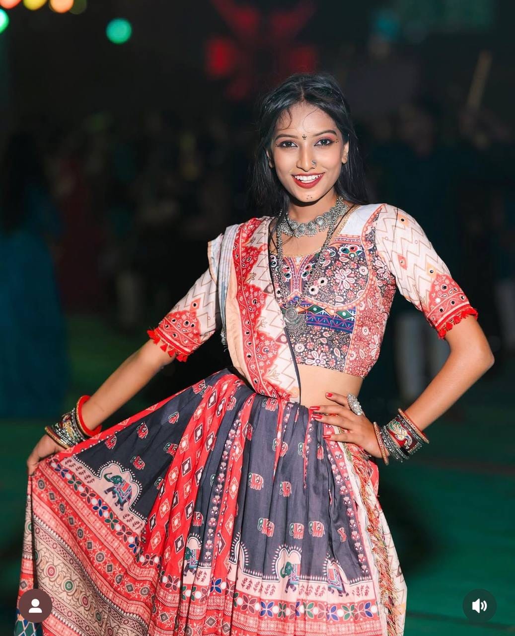Customer photo review of Multi Color Magic cotton With Digital Print Lehenga Choli