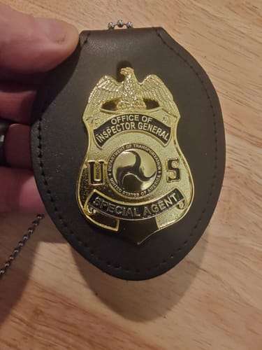 Customer photo review of U.S.Officer Of Inspector General Special Agent Replica Movie Props Customizable Badge