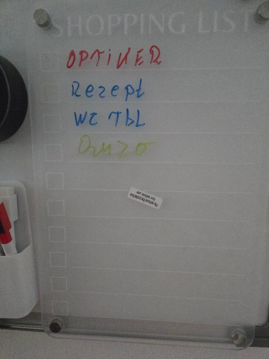 Customer photo review of Kühlschrankplaner "Shopping List"