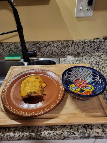 Customer photo review of Mexican Clay Plates Set of 4 Round Mexican Clay Dinner Plates Mexican Plates Plato Barro Trinche Lead Free Traditional Mexican Plates