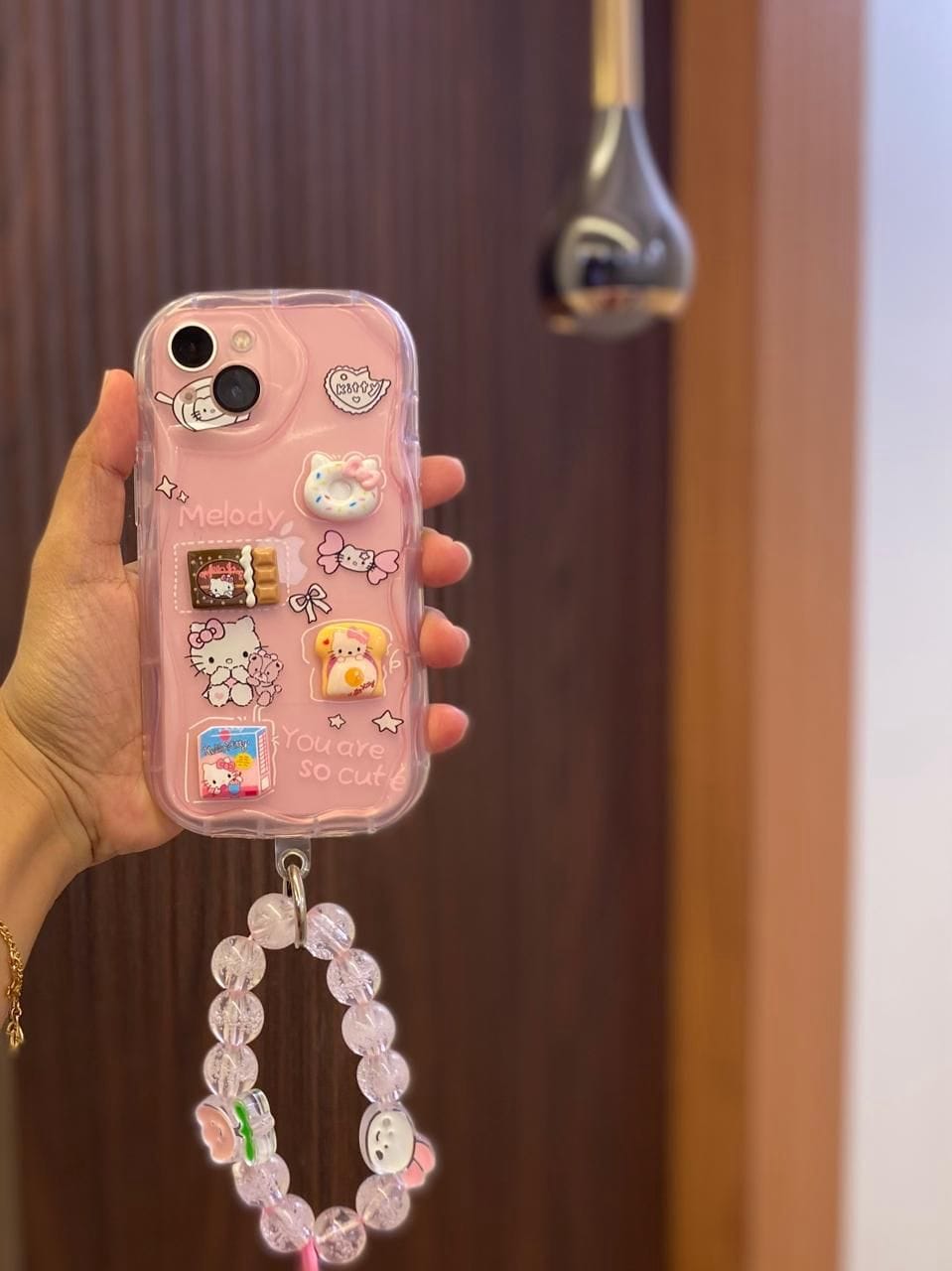 Customer photo review of 3D Cute Pink Case Wave Cartoon Melody Lanyard iPhone Soft Case