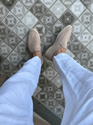 Customer photo review of MONACO Old Money Suede Loafers