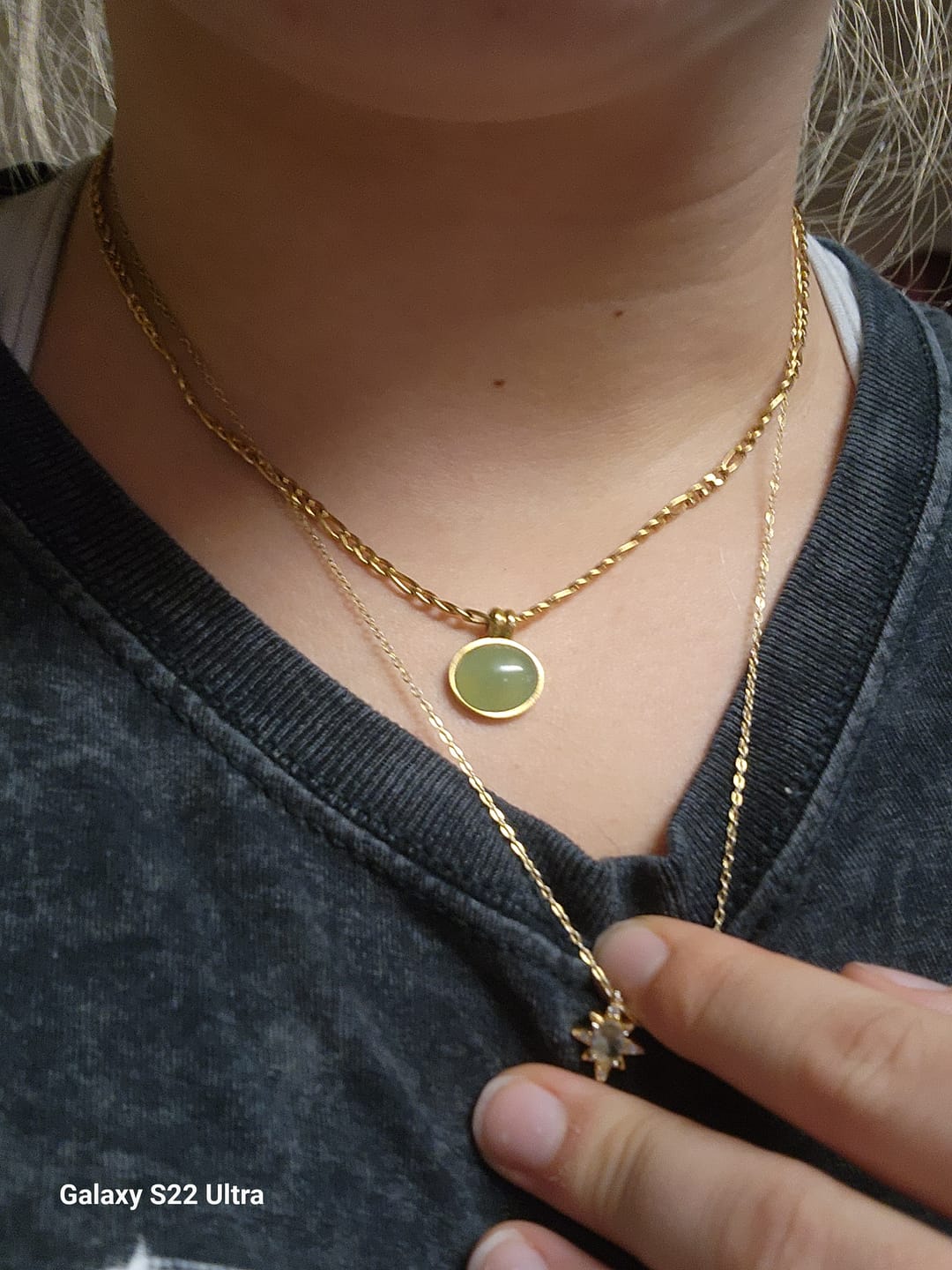 Customer photo review of Liza Jade Pendant Necklace