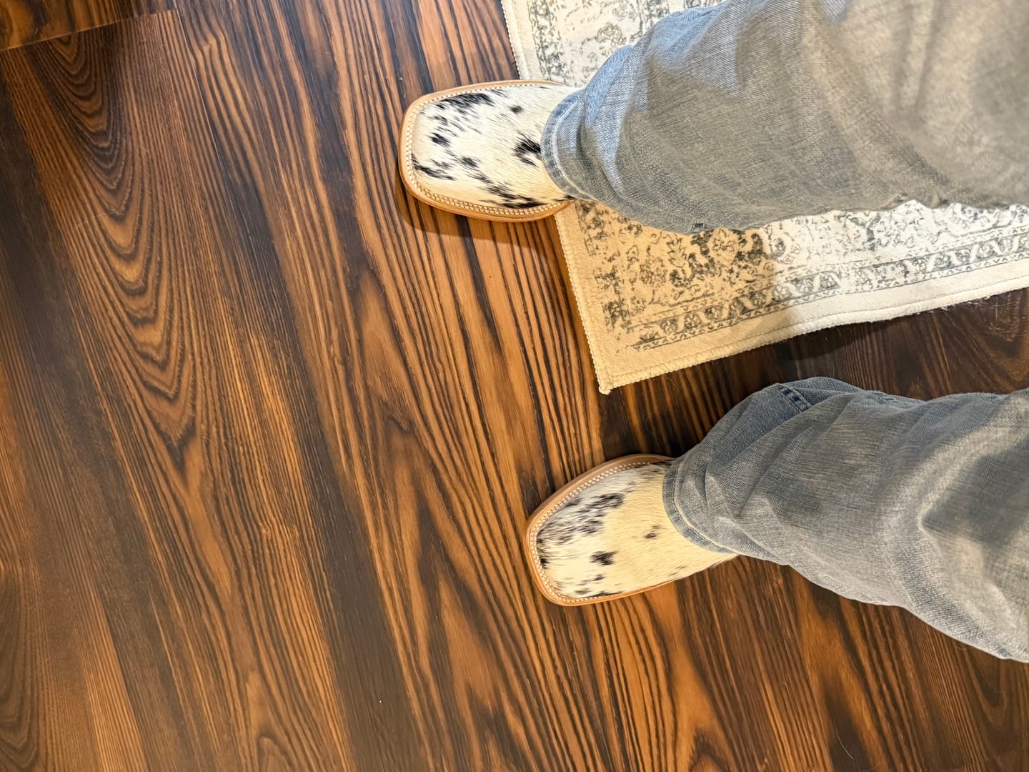 Customer photo review of Genuine Cowhide Boots - Square Toe