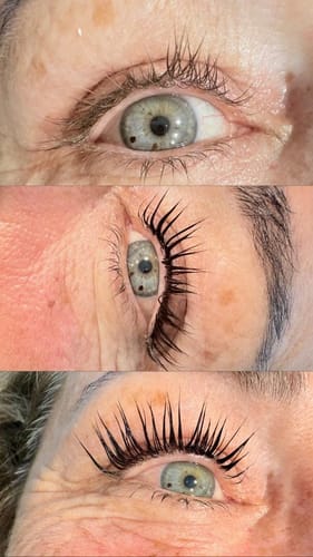 Customer photo review of iGlow Lash Maximizer and iGlow Panoramic Mascara