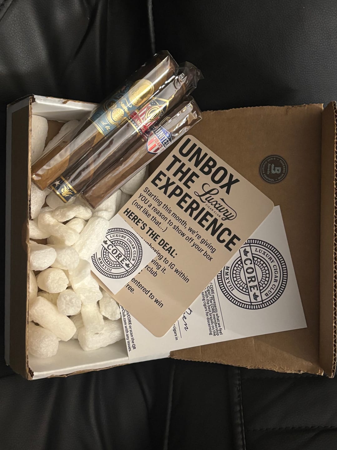 Customer photo review of Core Subscription Luxury Cigars Monthly
