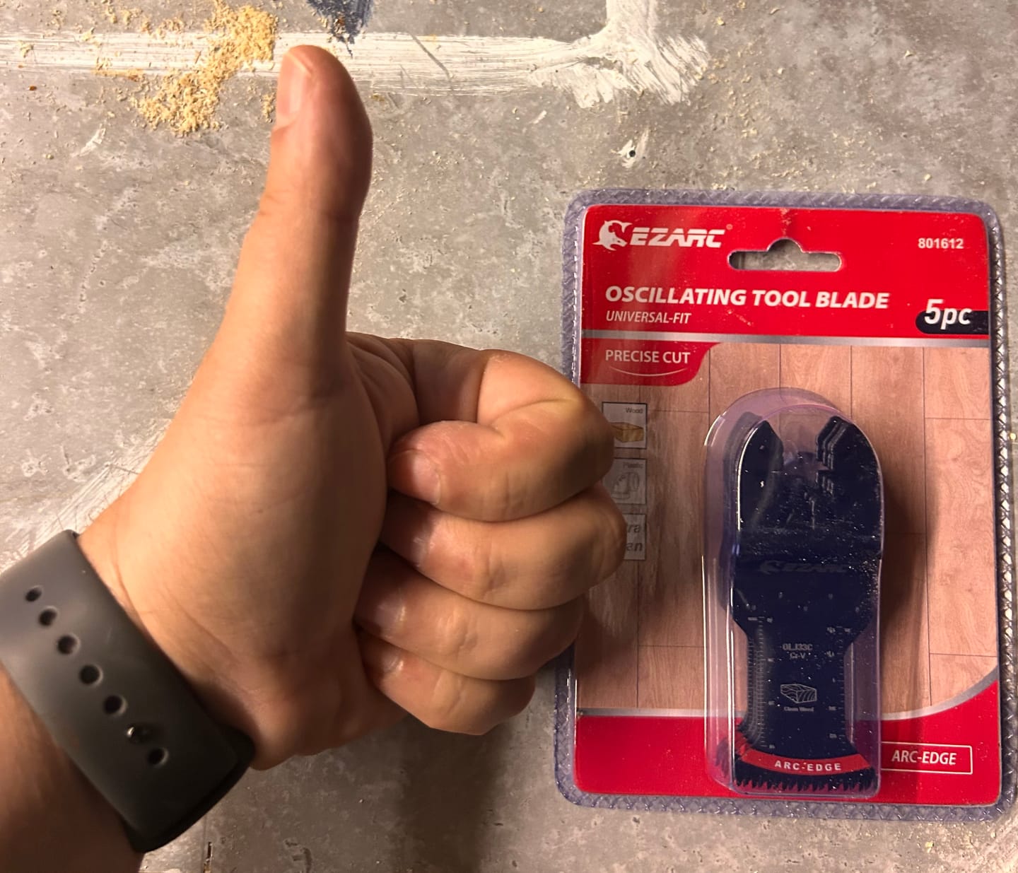 Customer photo review of Arc-Edge Japanese Tooth Oscillating Multi Tool Blade for Wood, Plastic