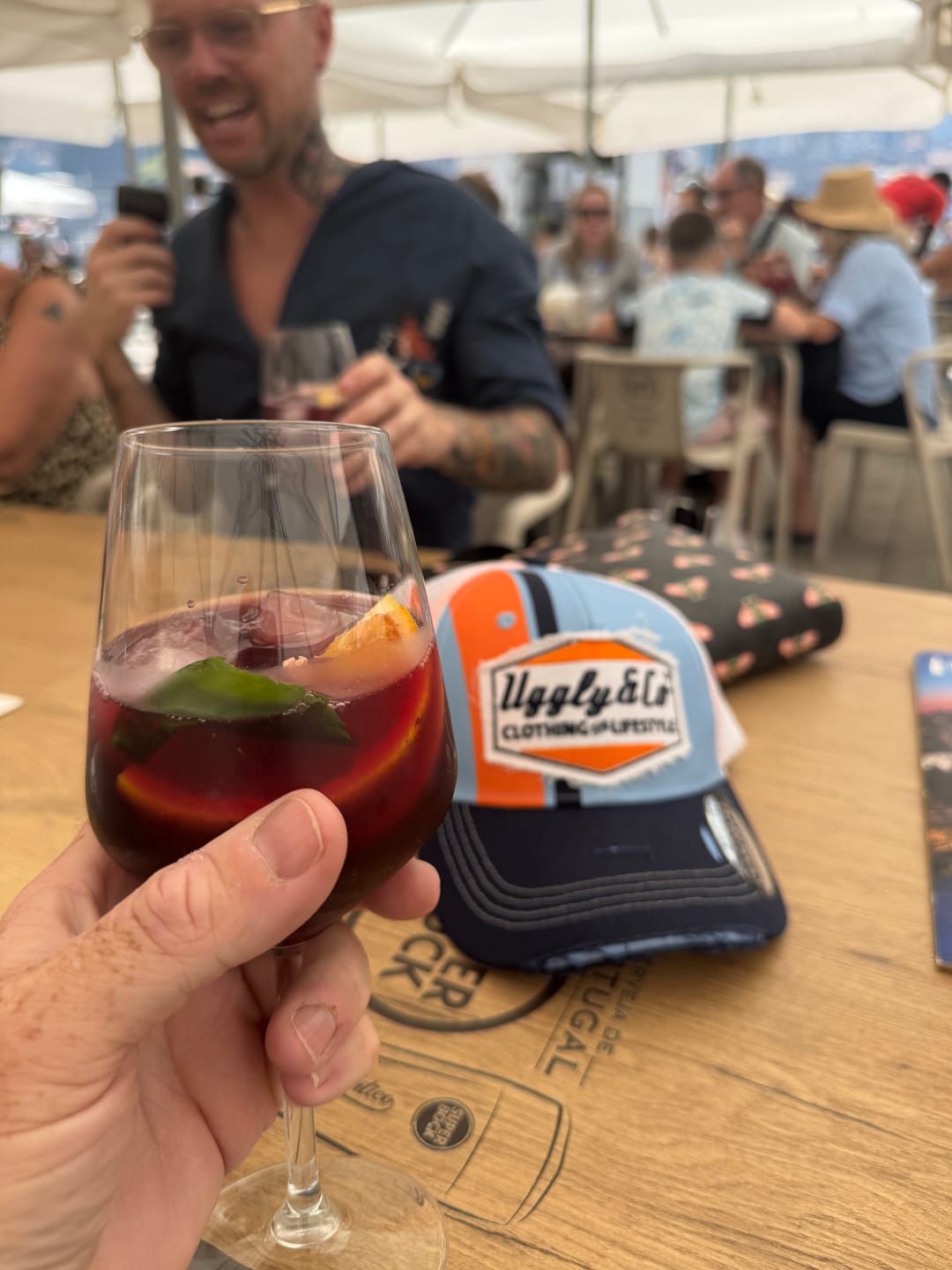 Customer photo review of Retro Blue & Orange Diamond Cap